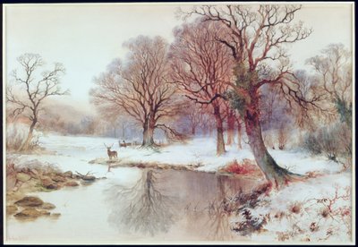 Snowy Landscape with Deer by Arthur Willett